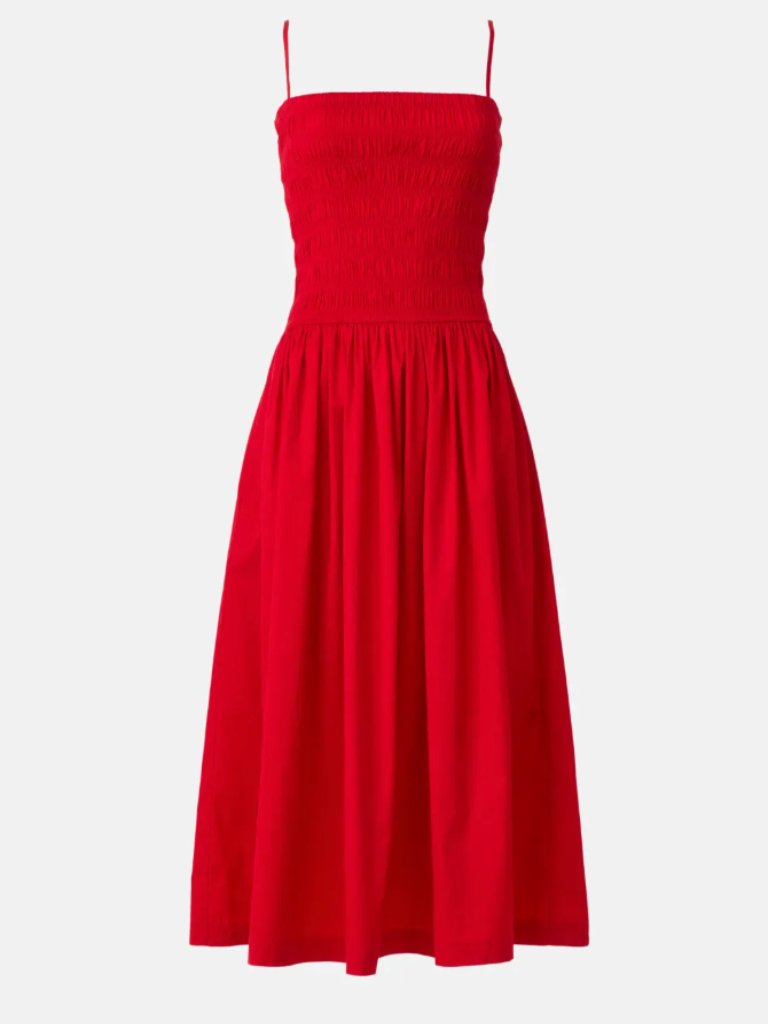 Nwt Madewell Peony Midi Dress (Red, Xs)